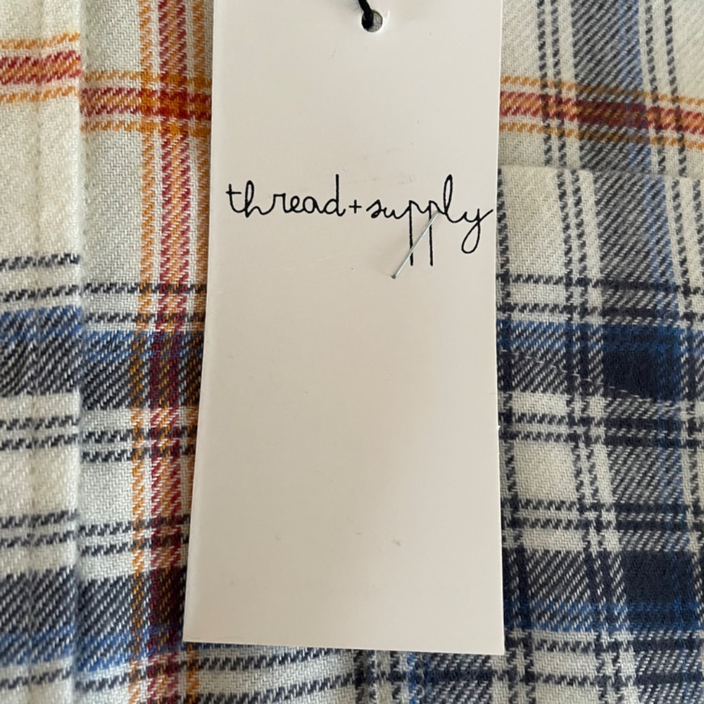 Thread & Supply Checkered Button-Down Shirt - Ora… - image 4